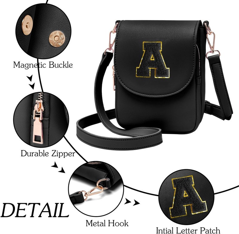 Viverte Crossbody Purse for Teen Girls Small Initial Cell Phone Toddler Purse Leather Triple Compartment Crossbody Bags - Image 5